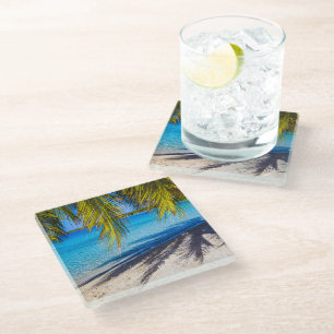 Dessous-de-verre En Verre Ombres sur la plage