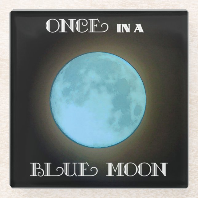 Dessous-de-verre En Verre "Once in a Blue Moon" (Devant)