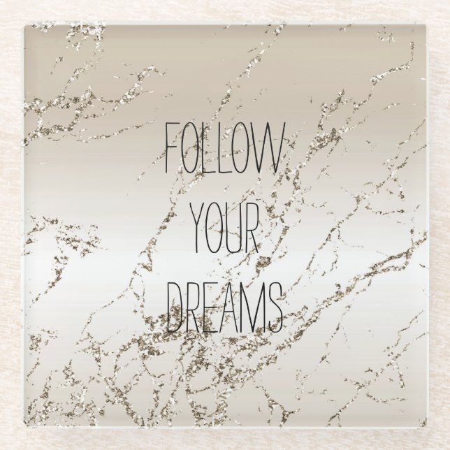 Dessous-de-verre En Verre Or Glitzy Sparkle Ombre (Devant)