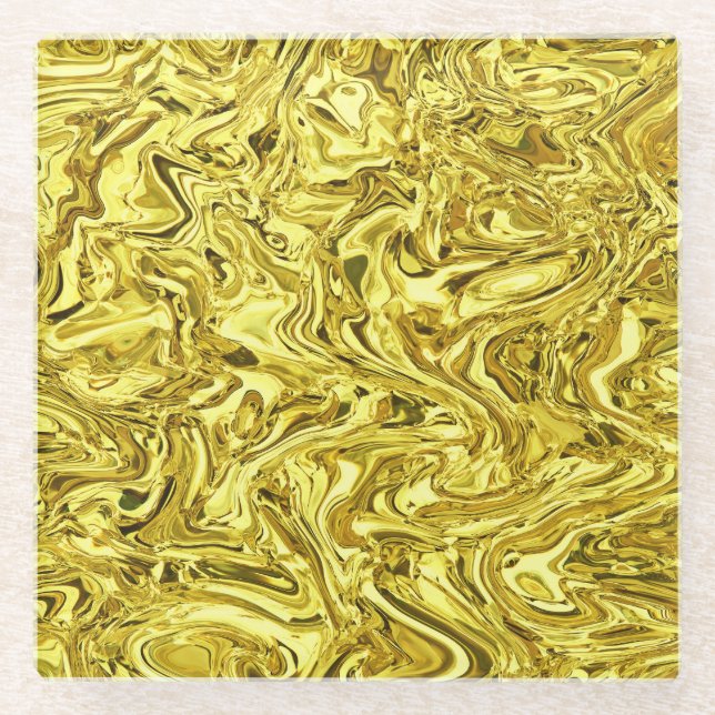 Dessous-de-verre En Verre or liquide (Devant)