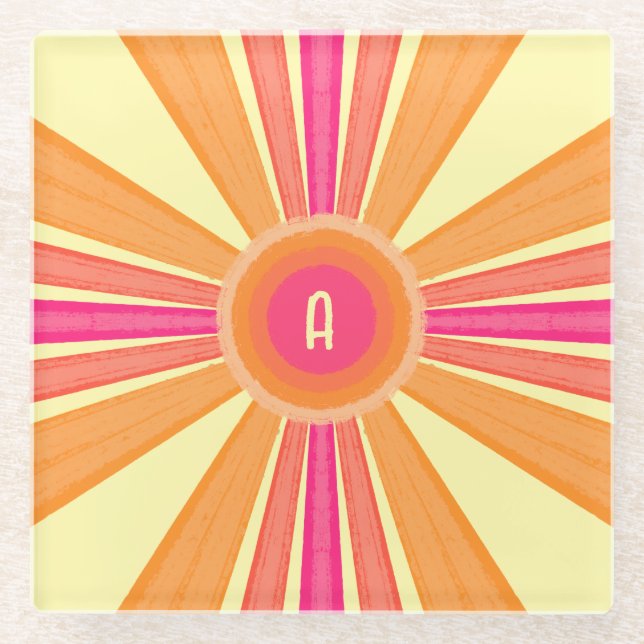 Dessous-de-verre En Verre Orange and Pink Sunshine (Devant)