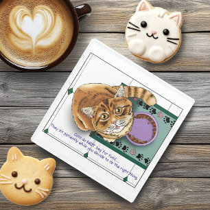 Dessous-de-verre En Verre Orange Tabby Food Bowl cuisine
