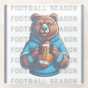 Dessous-de-verre En Verre Ours Brun Football Personnalisé