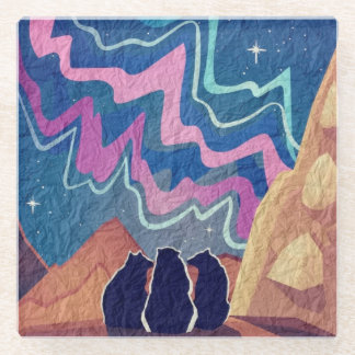 Dessous-de-verre En Verre Ours lumineux nordique