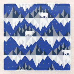 Dessous-de-verre En Verre Ours polaire sur Iceberg Motif sans couture.