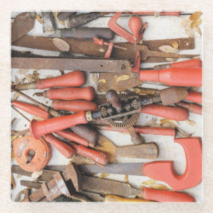 Dessous-de-verre En Verre Outils Outil Russe antique Red Man