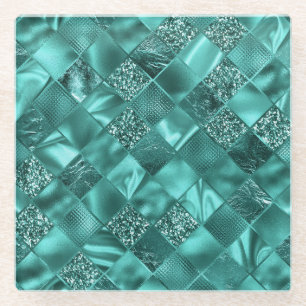 Dessous-de-verre En Verre Paillettes et diamants en aluminium de style sarce