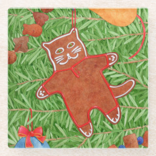 Dessous-de-verre En Verre PAIN DE GINGERBREAD Dessous de verre de boisson