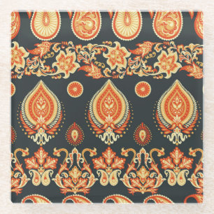 Dessous-de-verre En Verre Paisley Floral : Oriental Ethnic Seamless