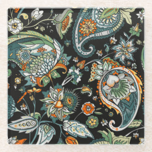 Dessous-de-verre En Verre Paisley oriental : motif traditionnel turc.