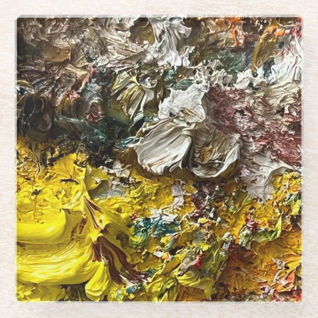 Dessous-de-verre En Verre Palette de l'artiste #1 (Devant)