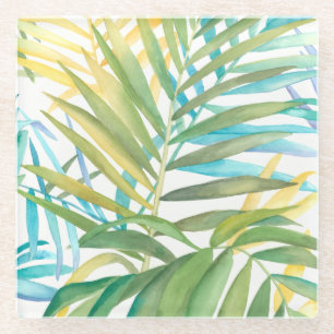 Dessous-de-verre En Verre Palmettes tropicales