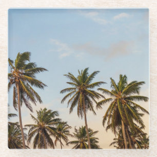 Dessous-de-verre En Verre Palmiers de vacances tropicaux