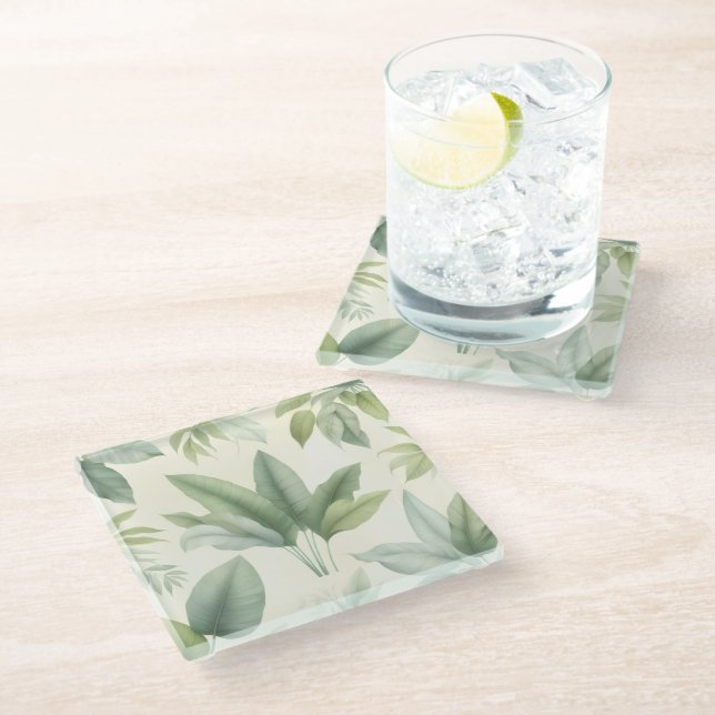 Dessous-de-verre En Verre Palmiers Paradis (Incliné)
