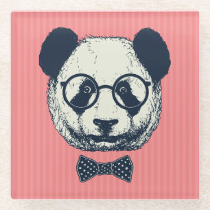 Dessous-de-verre En Verre Panda Stripes