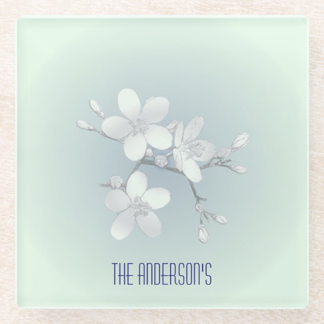 Dessous-de-verre En Verre Panneau Salle de thé Elégante main dessinée Teacup (Devant)