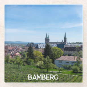 Dessous-de-verre En Verre Panorama de la vieille ville historique de Bamberg
