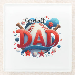 Dessous-de-verre En Verre Papa de baseball