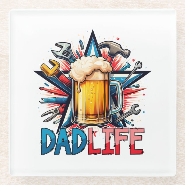Dessous-de-verre En Verre Papa, vie (Devant)