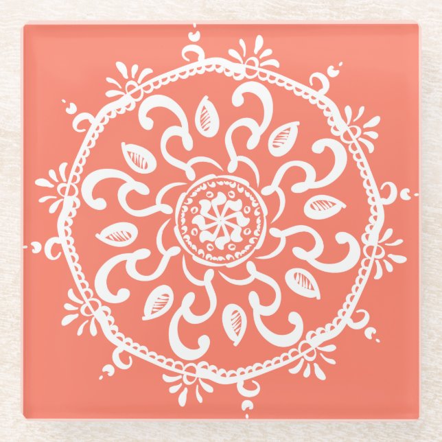 Dessous-de-verre En Verre papaye (Devant)