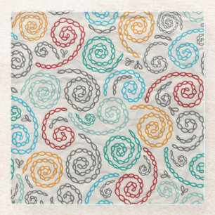 Dessous-de-verre En Verre Papier fripé par fantaisie de broderie