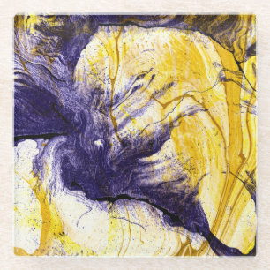 Dessous-de-verre En Verre Papier marbré : Art Acrylique Lumineux