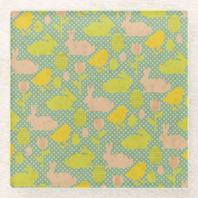 Dessous-de-verre En Verre Papier peint de Pâques (Devant)