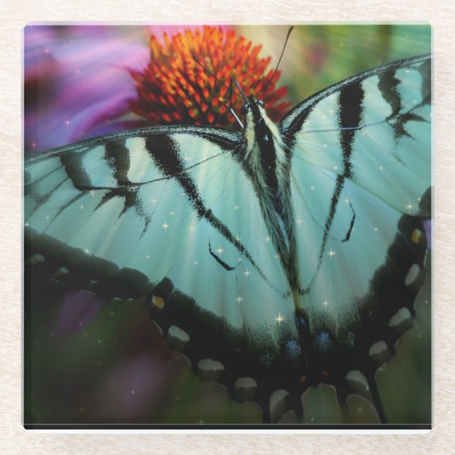 Dessous-de-verre En Verre Papillon (Devant)
