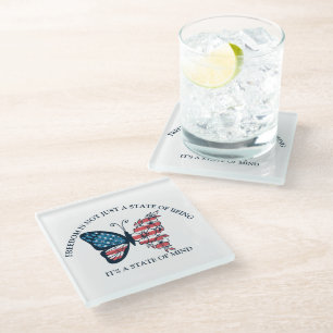 Dessous-de-verre En Verre Papillon du 4 juillet