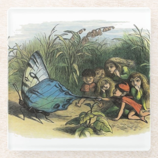 Dessous-de-verre En Verre Papillon Elf Art Cute Elves Papillons (Devant)