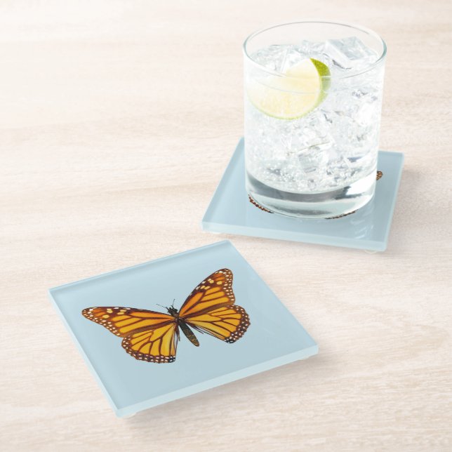 Dessous-de-verre En Verre Papillon monarque (Incliné)