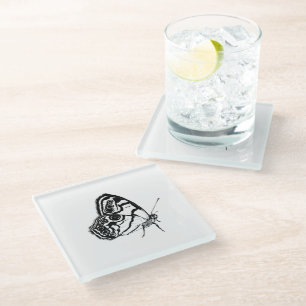 Dessous-de-verre En Verre Papillon monochrome