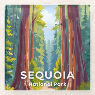 Dessous-de-verre En Verre Parc national de Sequoia   Voyage en Californie