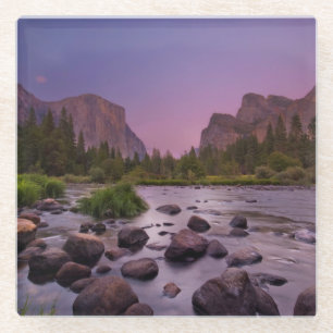 Dessous-de-verre En Verre Parc national de Yosemite au crépuscule