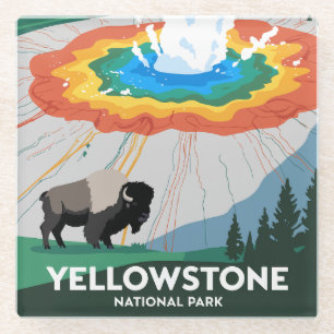 Dessous-de-verre En Verre Parc national Vivid Yellowstone