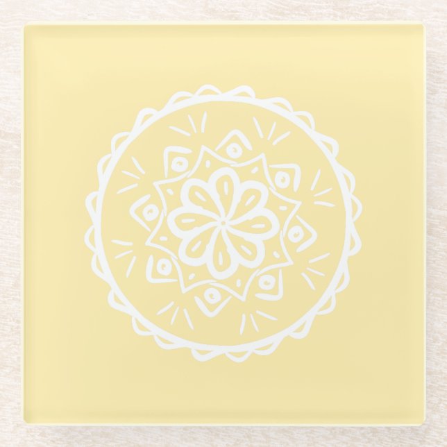 Dessous-de-verre En Verre Parchment Mandala (Devant)
