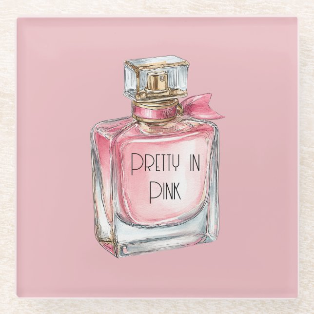Dessous-de-verre En Verre Parfum Rose (Devant)