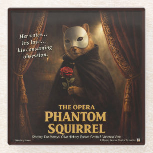 Dessous-de-verre En Verre Parodie de l'Opéra Fantôme Écureuil