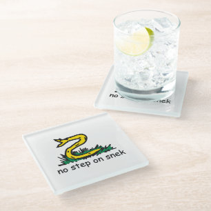 Dessous-de-verre En Verre Pas de pas sur les mèmes de snek parodie de Gadsde
