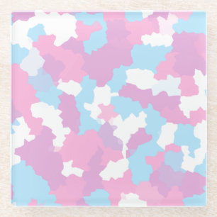 Dessous-de-verre En Verre Pastel Camouflage Motif d'art Abstrait