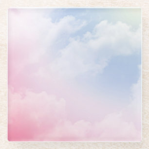 Dessous-de-verre En Verre Pastel Clouds : Motif Arrière - plan serein