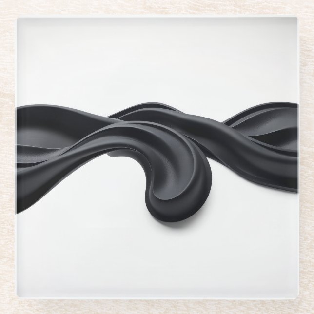 Dessous-de-verre En Verre Pastel noir (Devant)