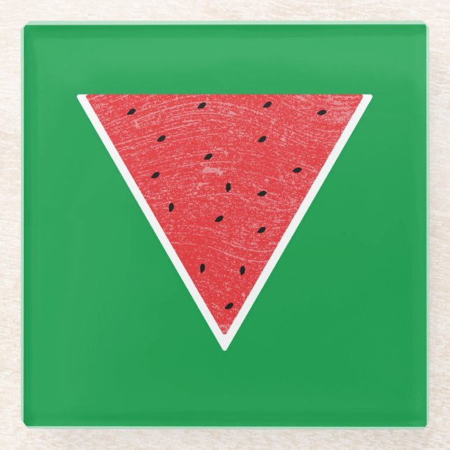 Dessous-de-verre En Verre pastèque la Palestine (fr) (Devant)