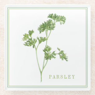 Dessous-de-verre En Verre Pâte de boisson fraîche en verre PARSLEY (+texte)