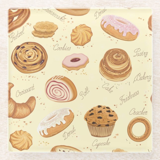 Dessous-de-verre En Verre Pâtisseries (Devant)