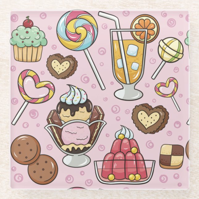 Dessous-de-verre En Verre Pâtisseries (Devant)