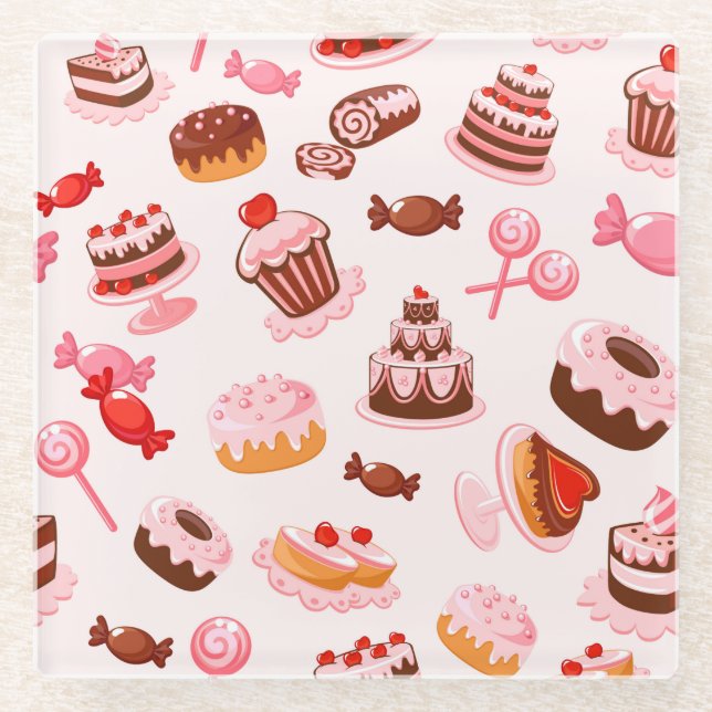 Dessous-de-verre En Verre Pâtisseries (Devant)