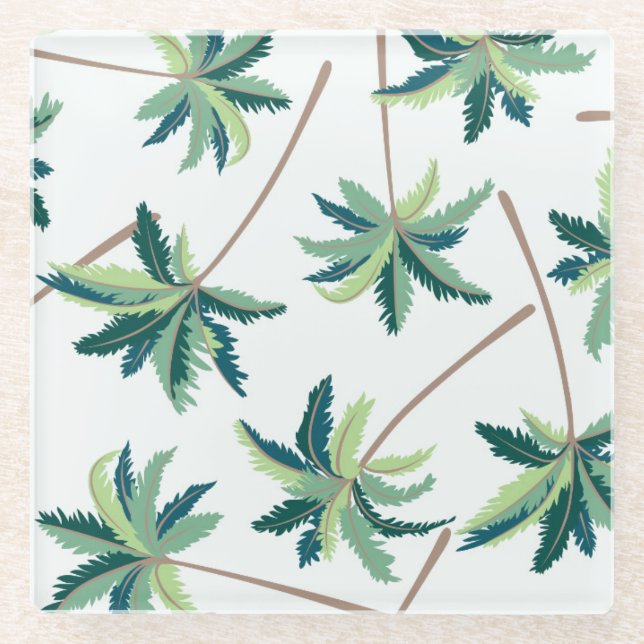 Dessous-de-verre En Verre Paume australienne tropicale de vulpin (Devant)