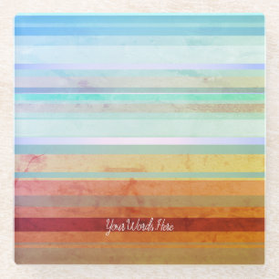 Dessous-de-verre En Verre Paysage Abstrait Rayures & Vos Mots