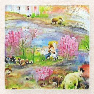 Dessous-de-verre En Verre Paysage aquarelle